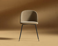 Iris Chair - Plush Velvet - Dune - Black