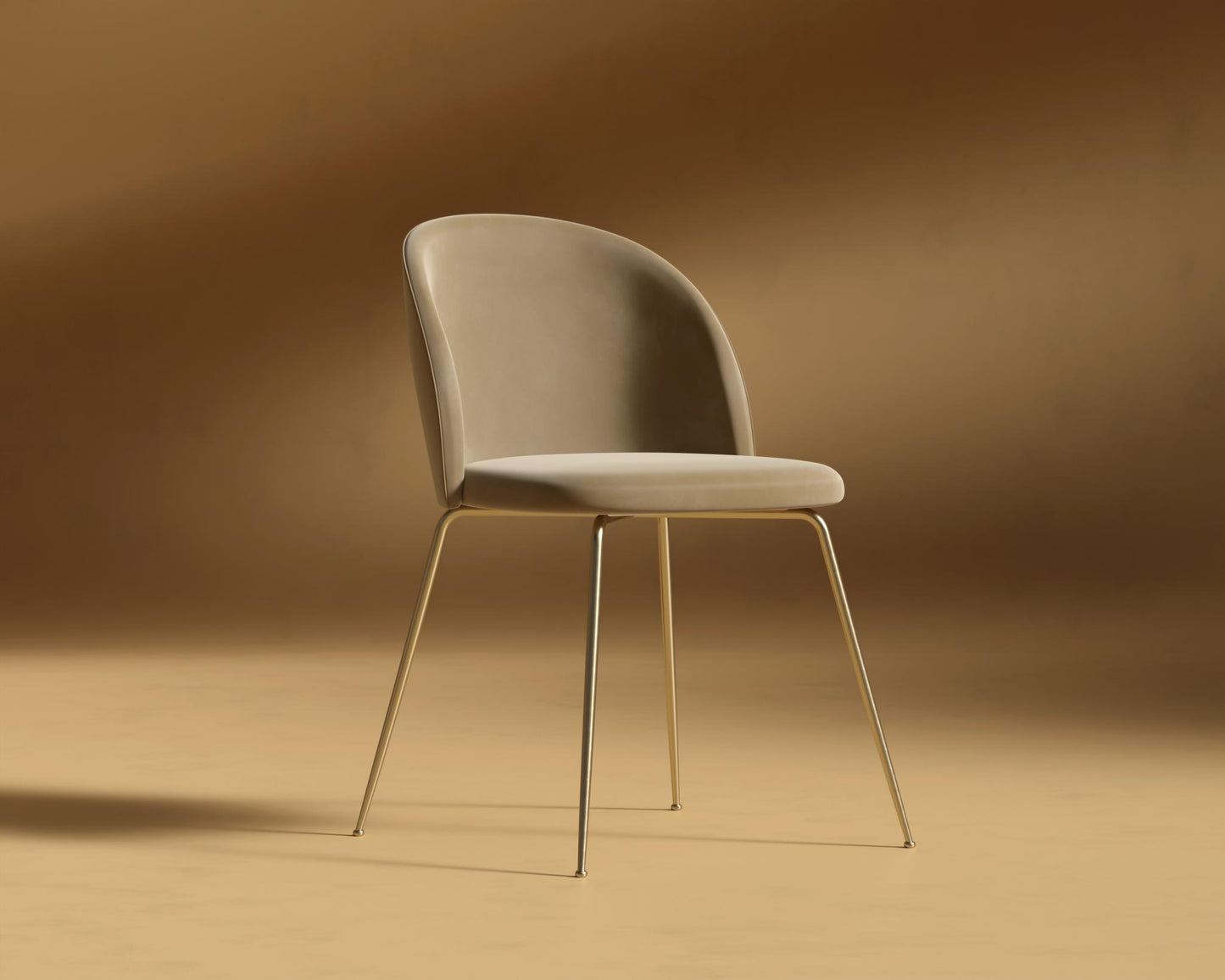 Iris Chair - Plush Velvet - Dune - Brass