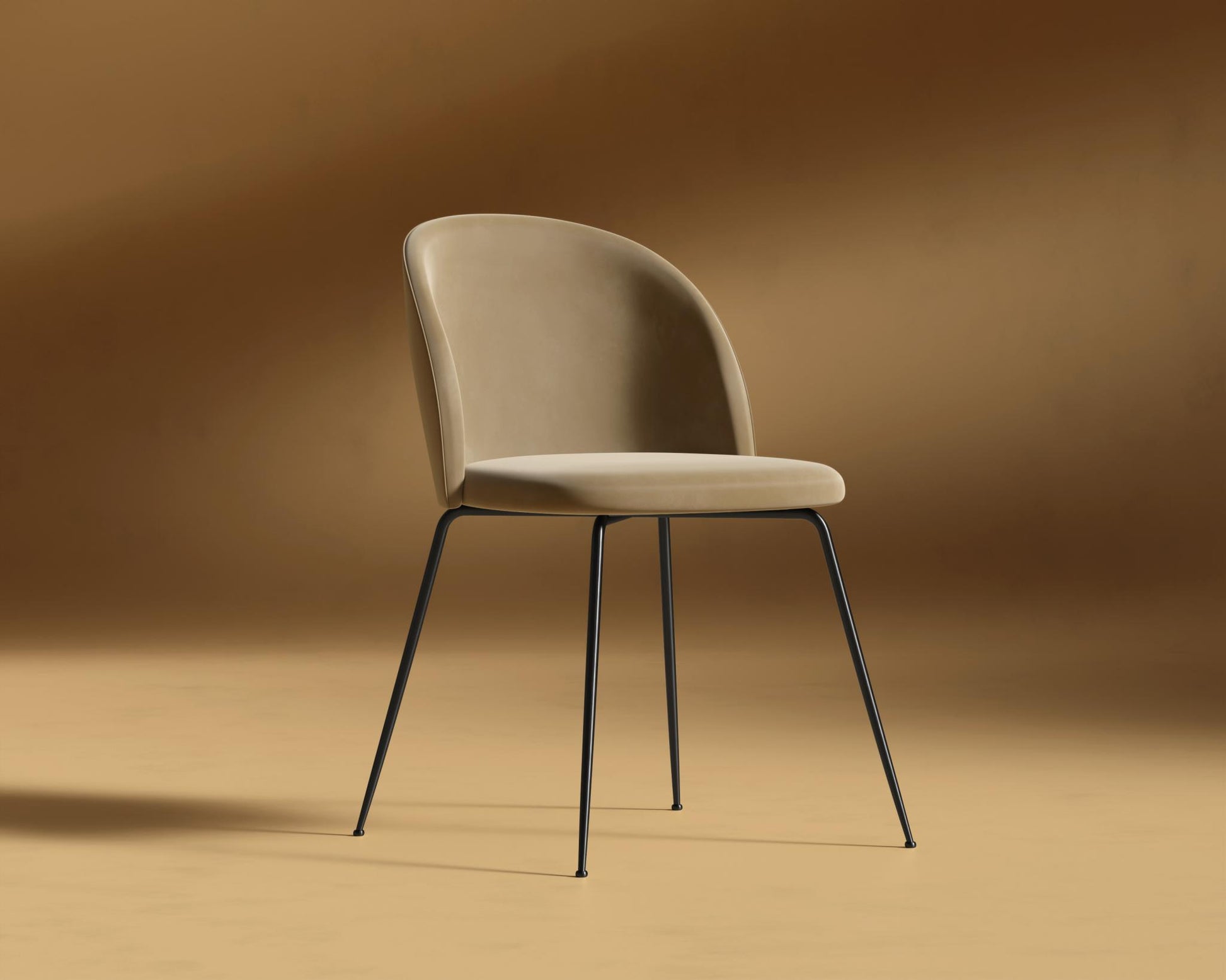 Iris Chair - Plush Velvet - Dune - Black