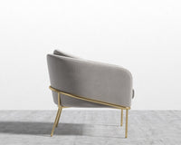 Angelo Lounge Chair - Venice Vegan Suede - Chiffon - Brass Frame