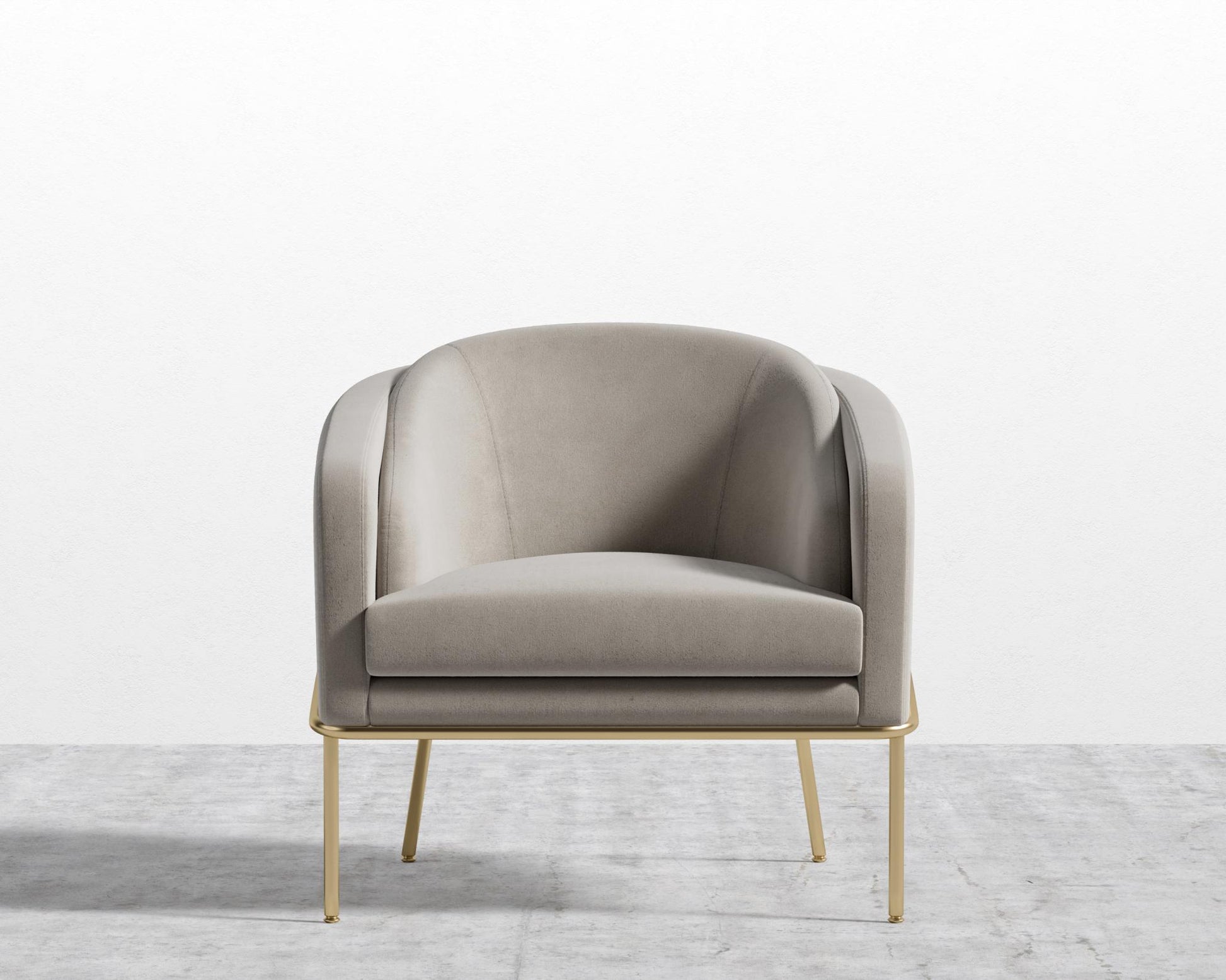 Angelo Lounge Chair - Venice Vegan Suede - Latte - Brass Frame