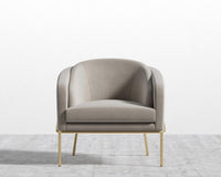 Angelo Lounge Chair - Venice Vegan Suede - Latte - Brass Frame