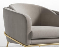 Angelo Lounge Chair - Venice Vegan Suede - Latte - Brass Frame