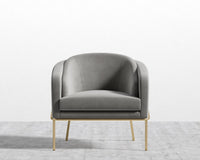 Angelo Lounge Chair - Venice Vegan Suede - Strato - Brass Frame