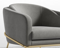 Angelo Lounge Chair - Venice Vegan Suede - Strato - Brass Frame