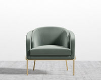 Angelo Lounge Chair - Plush Velvet - Moonstone - Brass Frame
