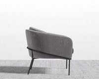 Angelo Lounge Chair - Plush Velvet - Glacier Grey - Black Frame