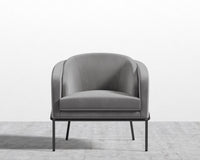 Angelo Lounge Chair - Plush Velvet - Glacier Grey - Black Frame