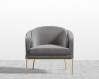 Angelo Lounge Chair - Plush Velvet - Glacier Grey - Brass Frame