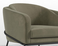 Angelo Lounge Chair - Signature Plush Velvet - Olive Green - Black Frame