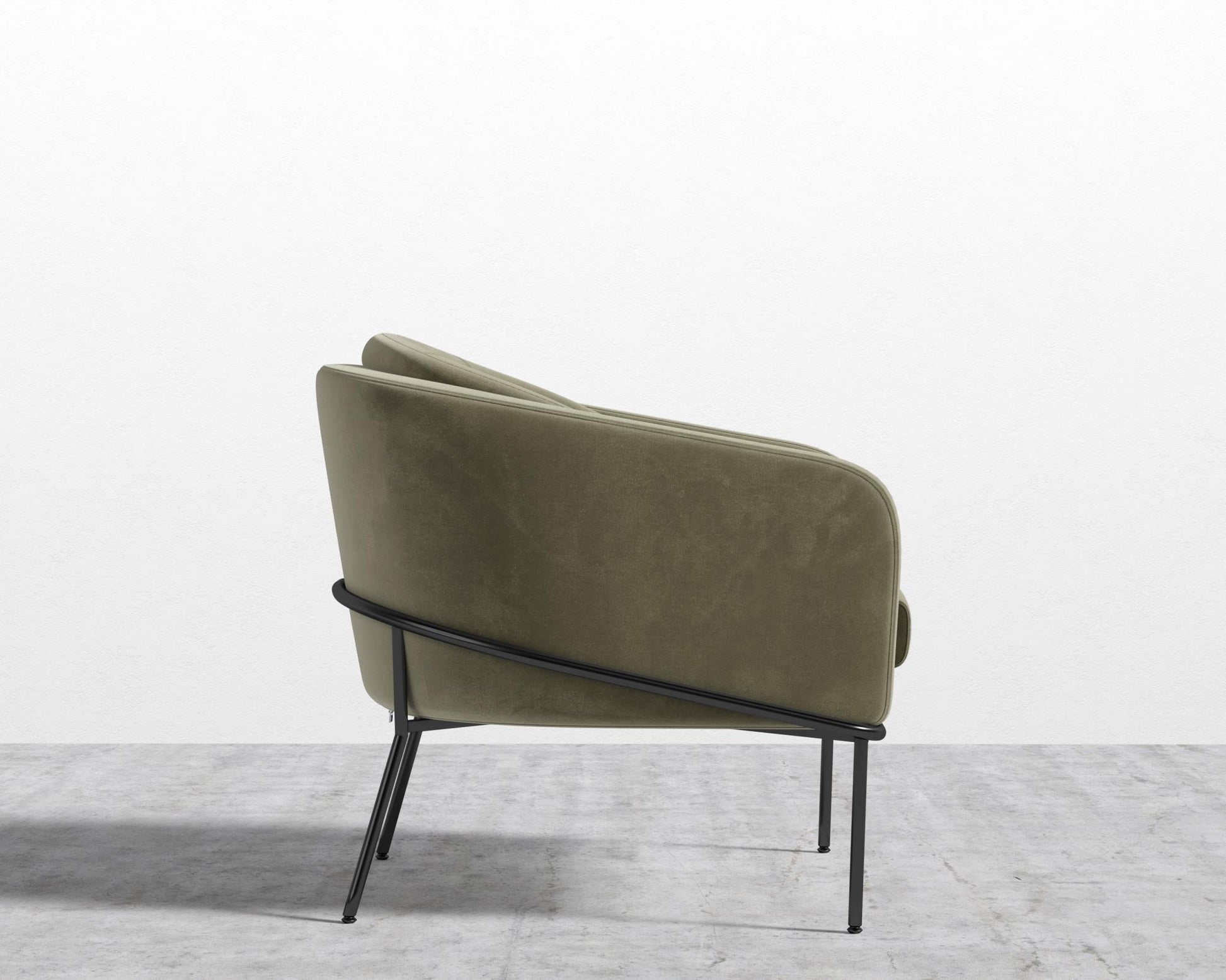 Angelo Lounge Chair - Signature Plush Velvet - Olive Green - Black Frame