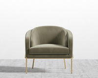 Angelo Lounge Chair - Signature Plush Velvet - Olive Green - Brass Frame