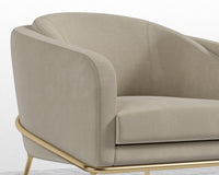 Angelo Lounge Chair - Signature Plush Velvet - Warm Taupe - Brass Frame