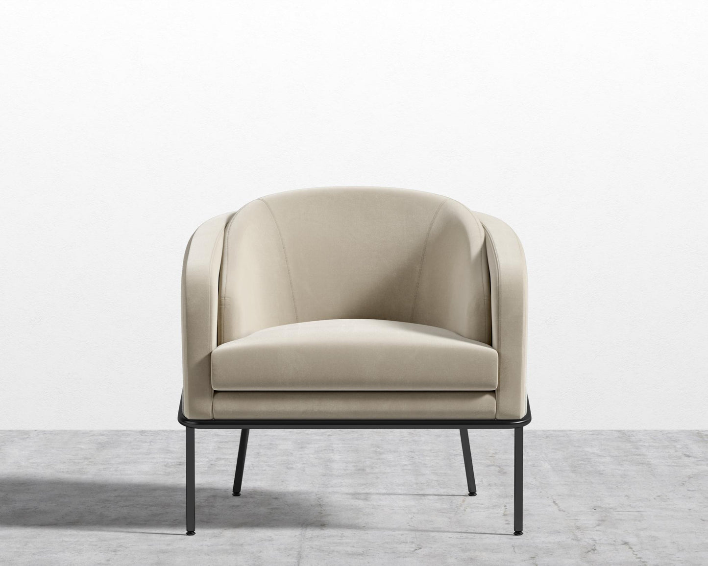 Angelo Lounge Chair - Signature Plush Velvet - Warm Taupe - Black Frame