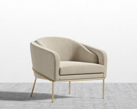 Angelo Lounge Chair - Signature Plush Velvet - Warm Taupe - Brass Frame