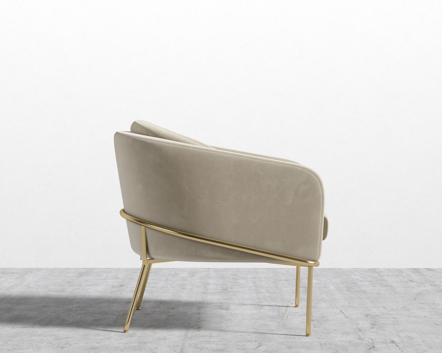 Angelo Lounge Chair - Signature Plush Velvet - Warm Taupe - Brass Frame