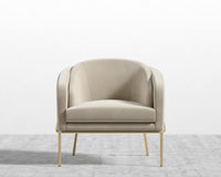 Angelo Lounge Chair - Signature Plush Velvet - Warm Taupe - Brass Frame