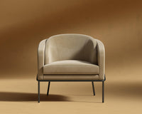 Angelo Lounge Chair - Plush Velvet - Dune - Black Frame