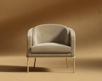 Angelo Lounge Chair - Plush Velvet - Dune - Brass Frame