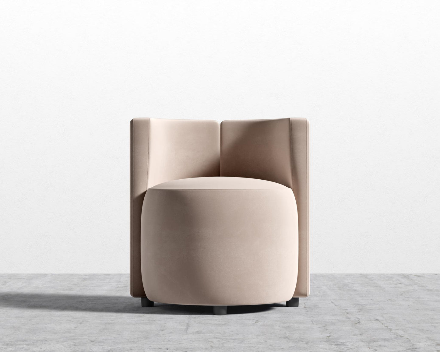 Nova Lounge Chair -  Plush Velvet - Blush