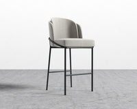 Angelo Bar Stool - Venice Suede - Chiffon - Black Frame