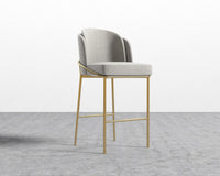 Angelo Bar Stool - Venice Suede - Chiffon - Gold Frame