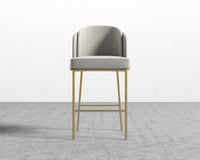 Angelo Bar Stool - Venice Suede - Chiffon - Gold Frame