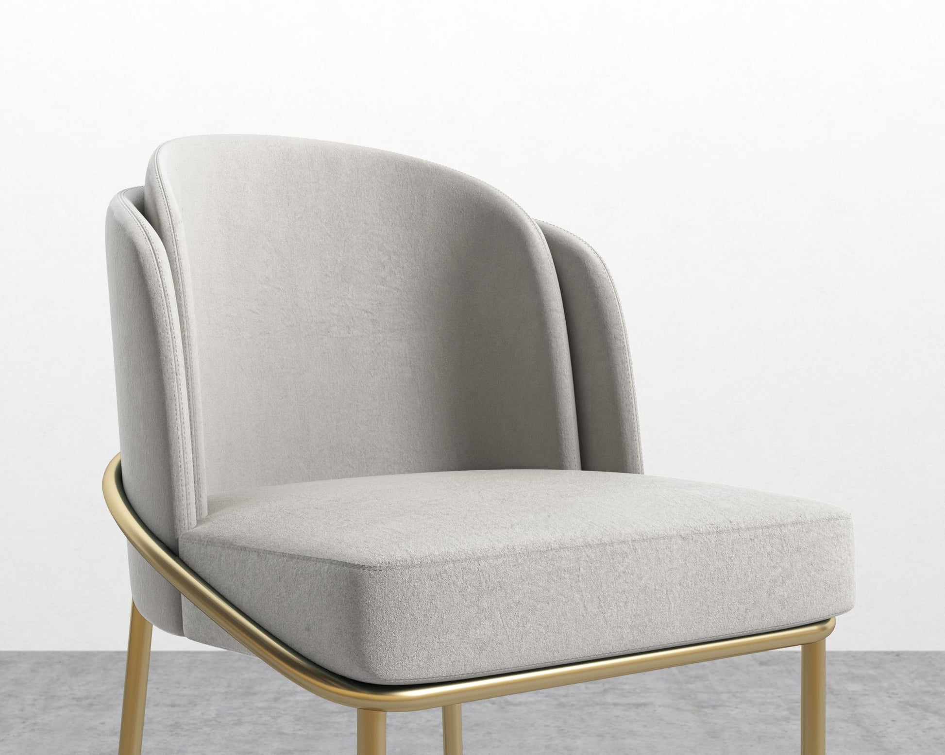 Angelo Bar Stool - Venice Suede - Chiffon - Gold Frame