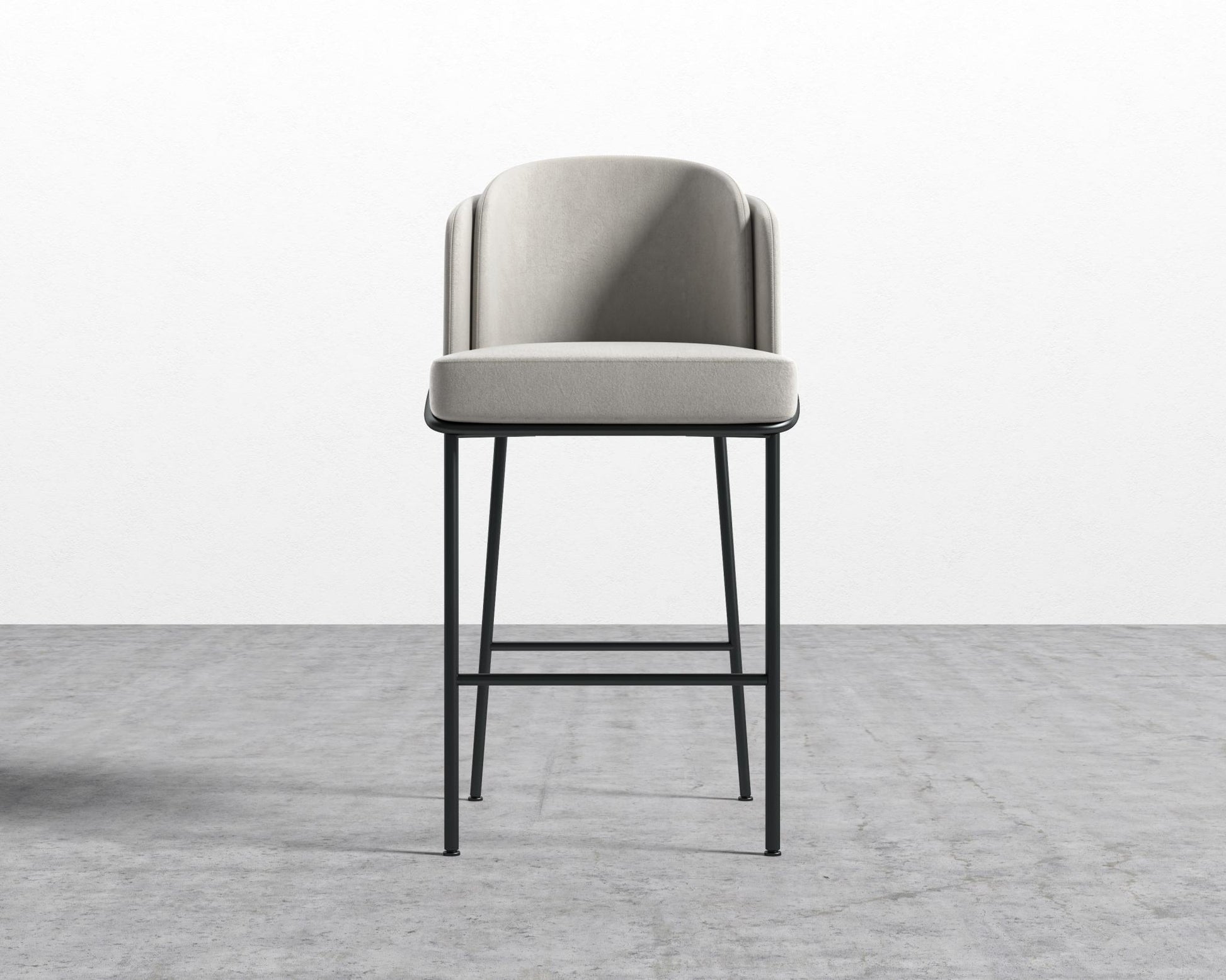 Angelo Bar Stool - Venice Suede - Chiffon - Black Frame