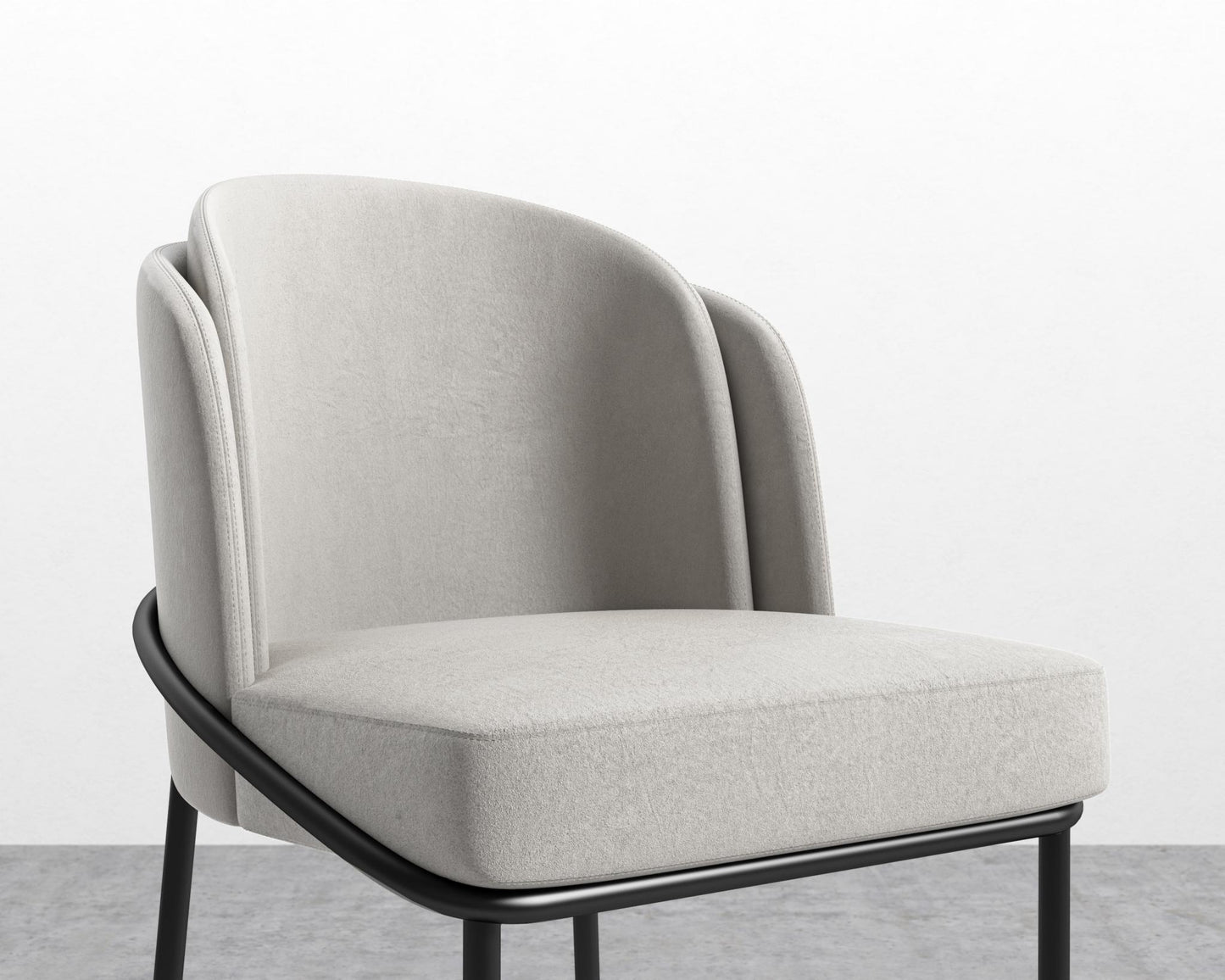 Angelo Bar Stool - Venice Suede - Chiffon - Black Frame