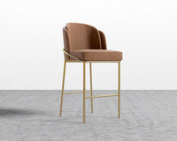 Angelo Bar Stool - Venice Suede - Cider - Gold Frame