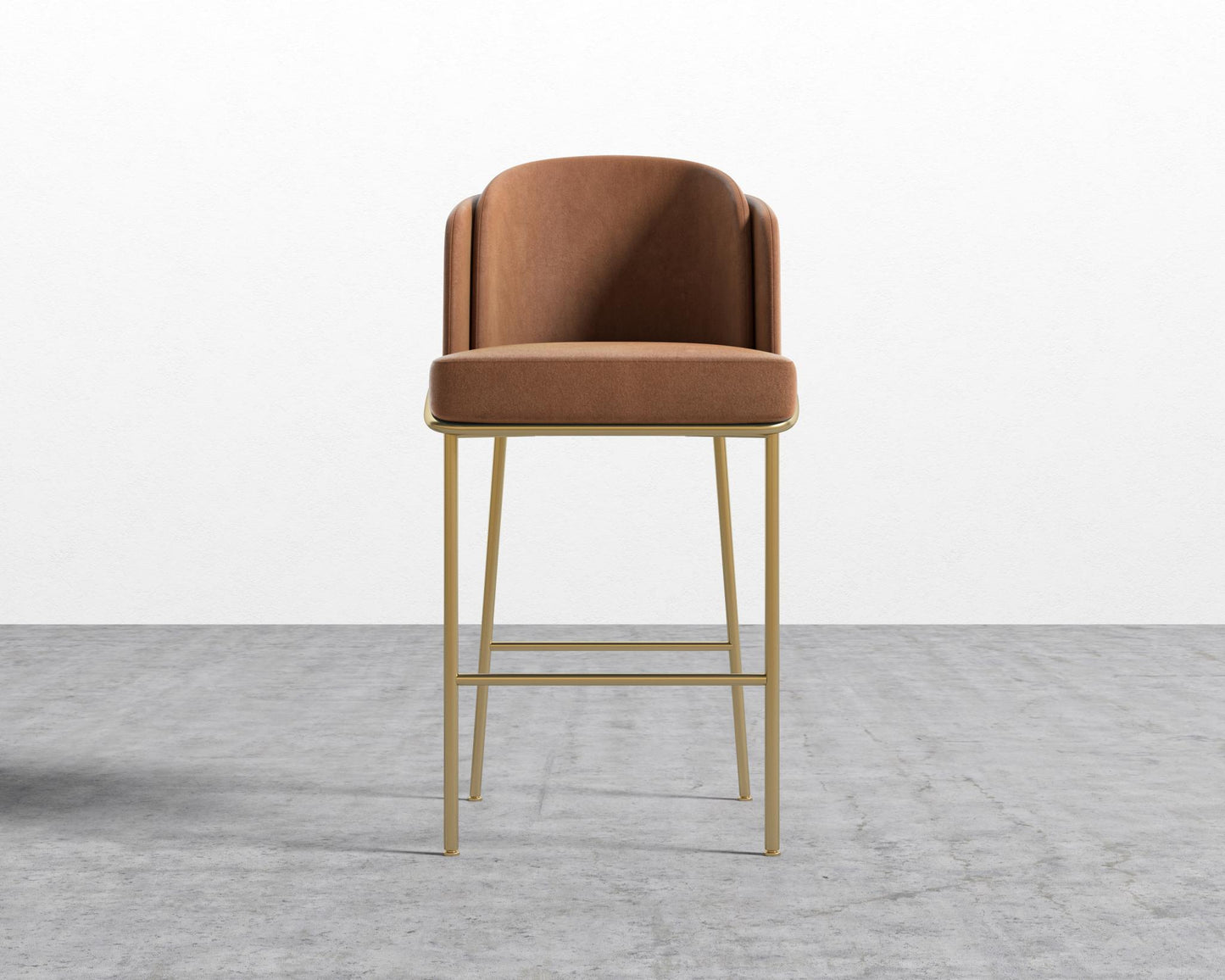 Angelo Bar Stool - Venice Suede - Cider - Gold Frame