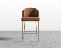 Angelo Bar Stool - Venice Suede - Cider - Gold Frame