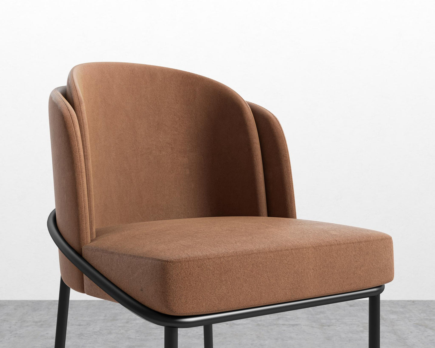 Angelo Bar Stool - Venice Suede - Cider - Black Frame