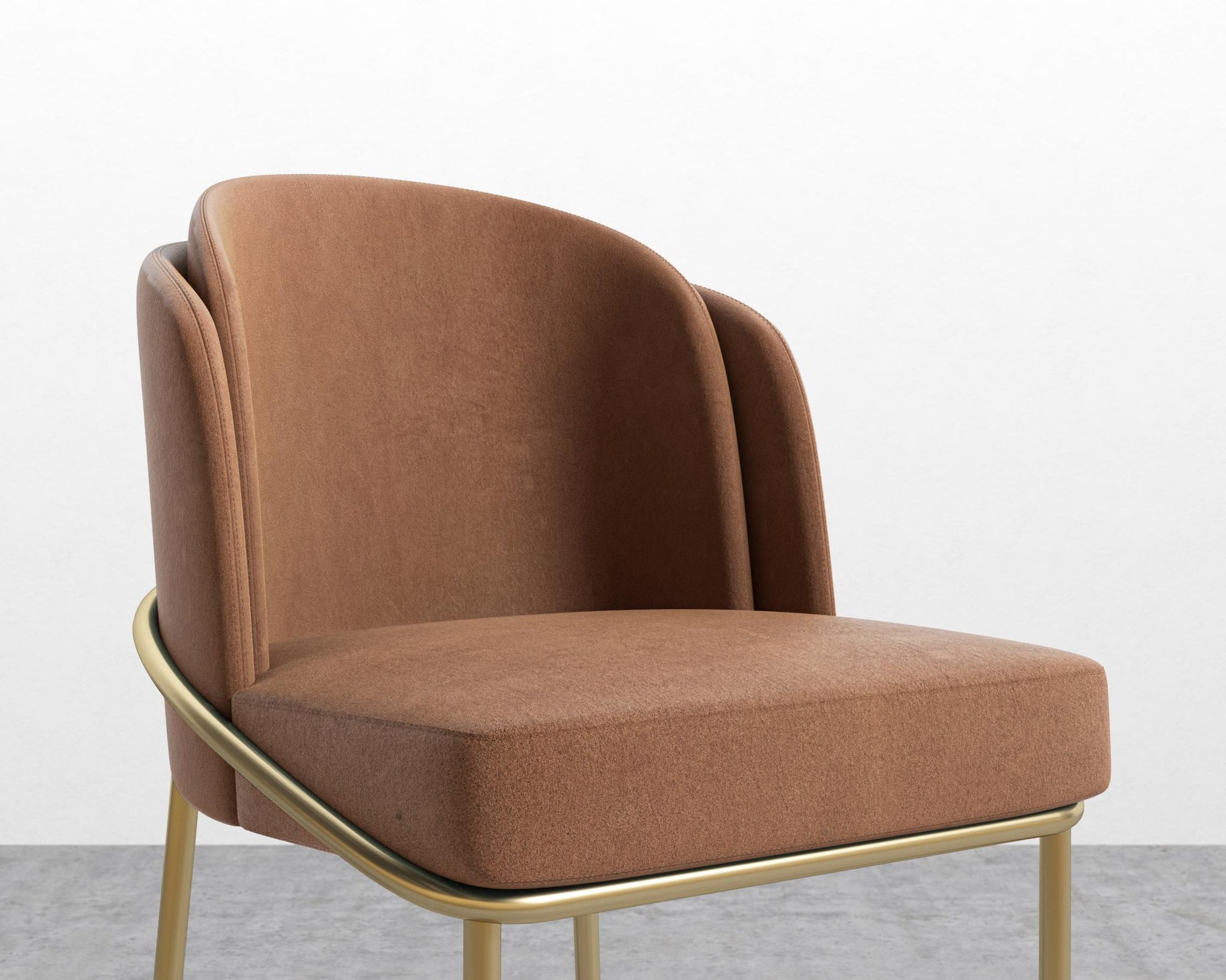 Angelo Bar Stool - Venice Suede - Cider - Gold Frame