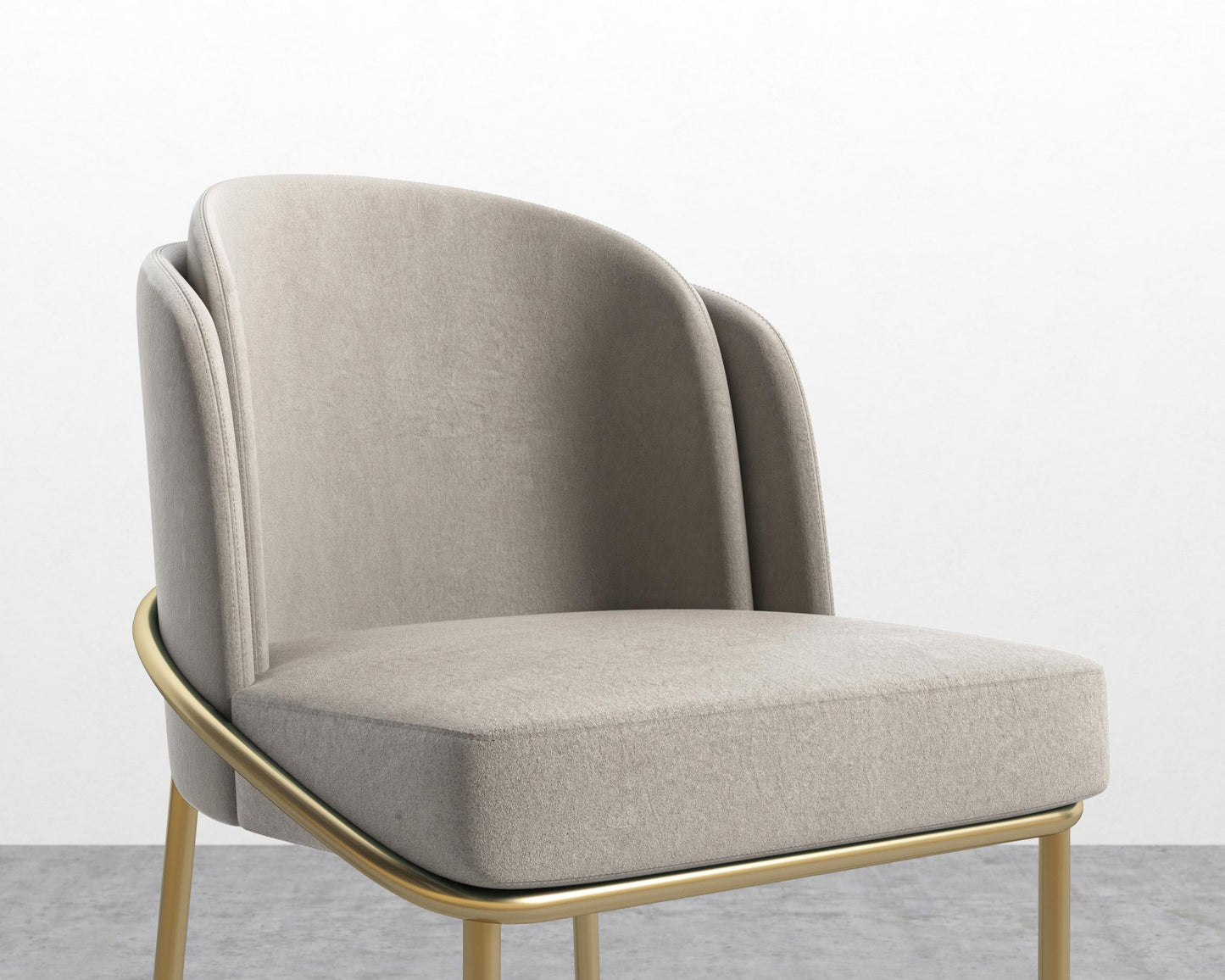 Angelo Bar Stool - Venice Suede - Latte - Gold Frame