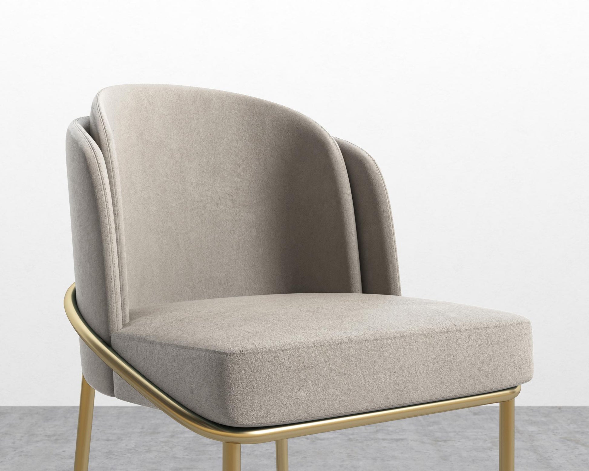 Angelo Bar Stool - Venice Suede - Latte - Gold Frame