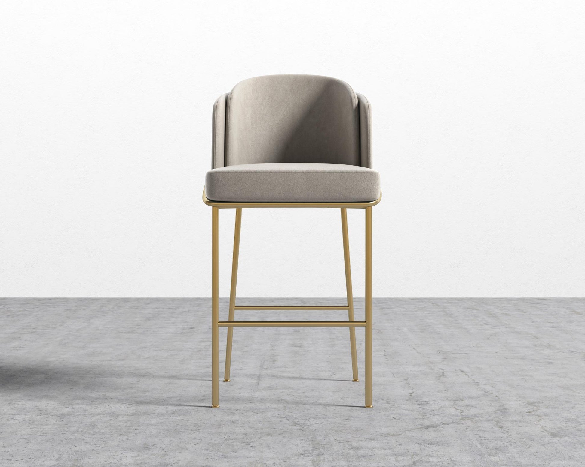Angelo Bar Stool - Venice Suede - Latte - Gold Frame