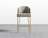Angelo Bar Stool - Venice Suede - Latte - Gold Frame