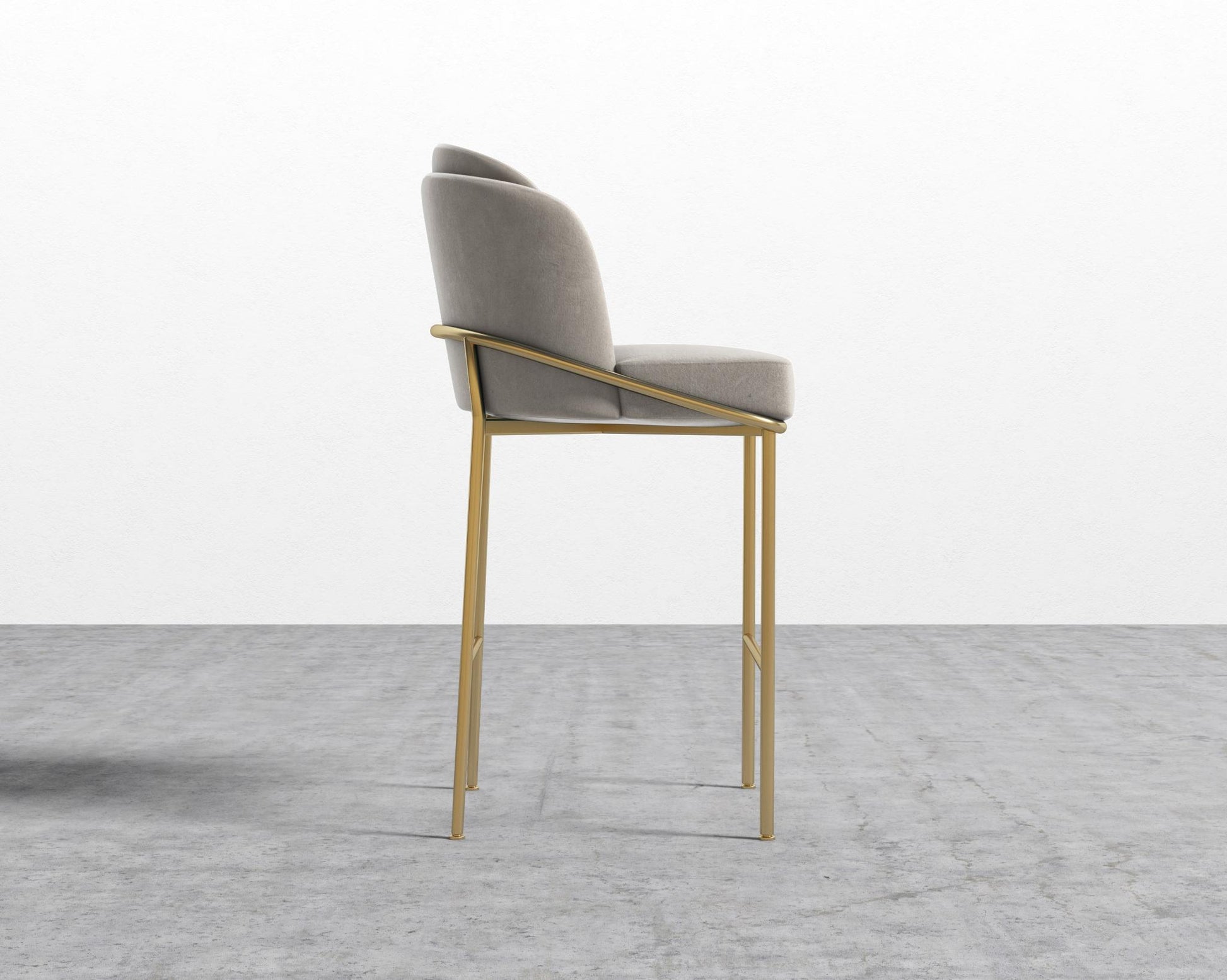 Angelo Bar Stool - Venice Suede - Latte - Gold Frame