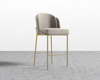 Angelo Bar Stool - Venice Suede - Latte - Gold Frame