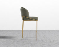 Angelo Bar Stool - Venice Suede - Sage - Gold Frame