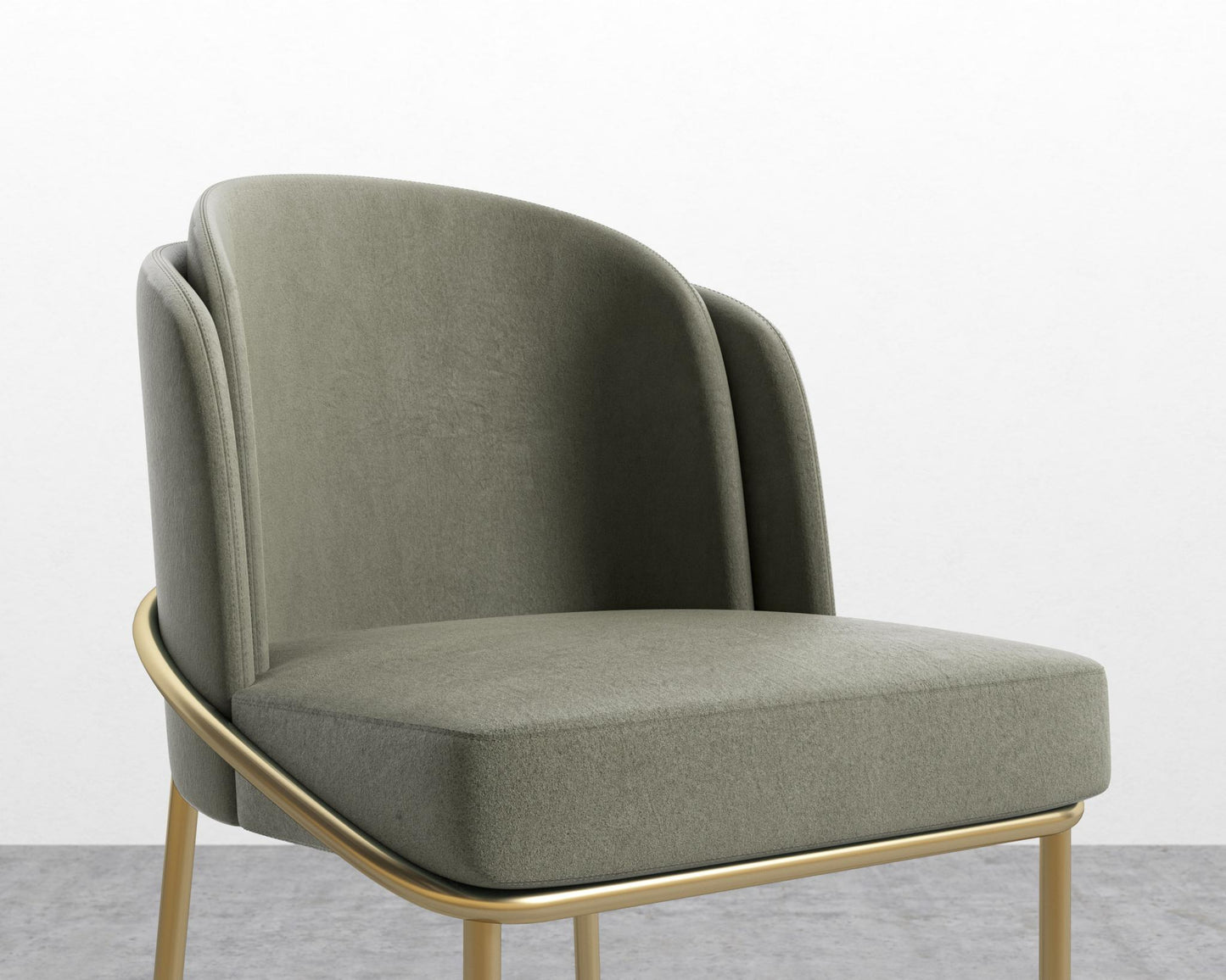 Angelo Bar Stool - Venice Suede - Sage - Gold Frame