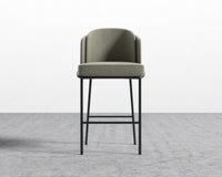Angelo Bar Stool - Venice Suede - Sage - Black Frame