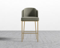 Angelo Bar Stool - Venice Suede - Sage - Gold Frame