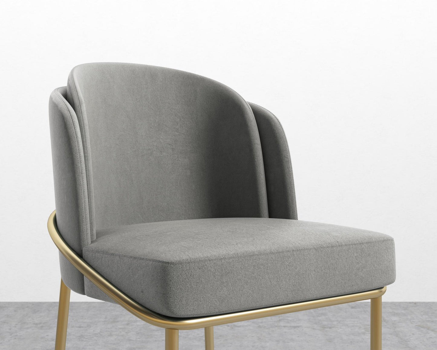 Angelo Bar Stool - Venice Suede - Strato - Gold Frame