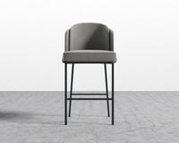 Angelo Bar Stool - Venice Suede - Strato - Black Frame