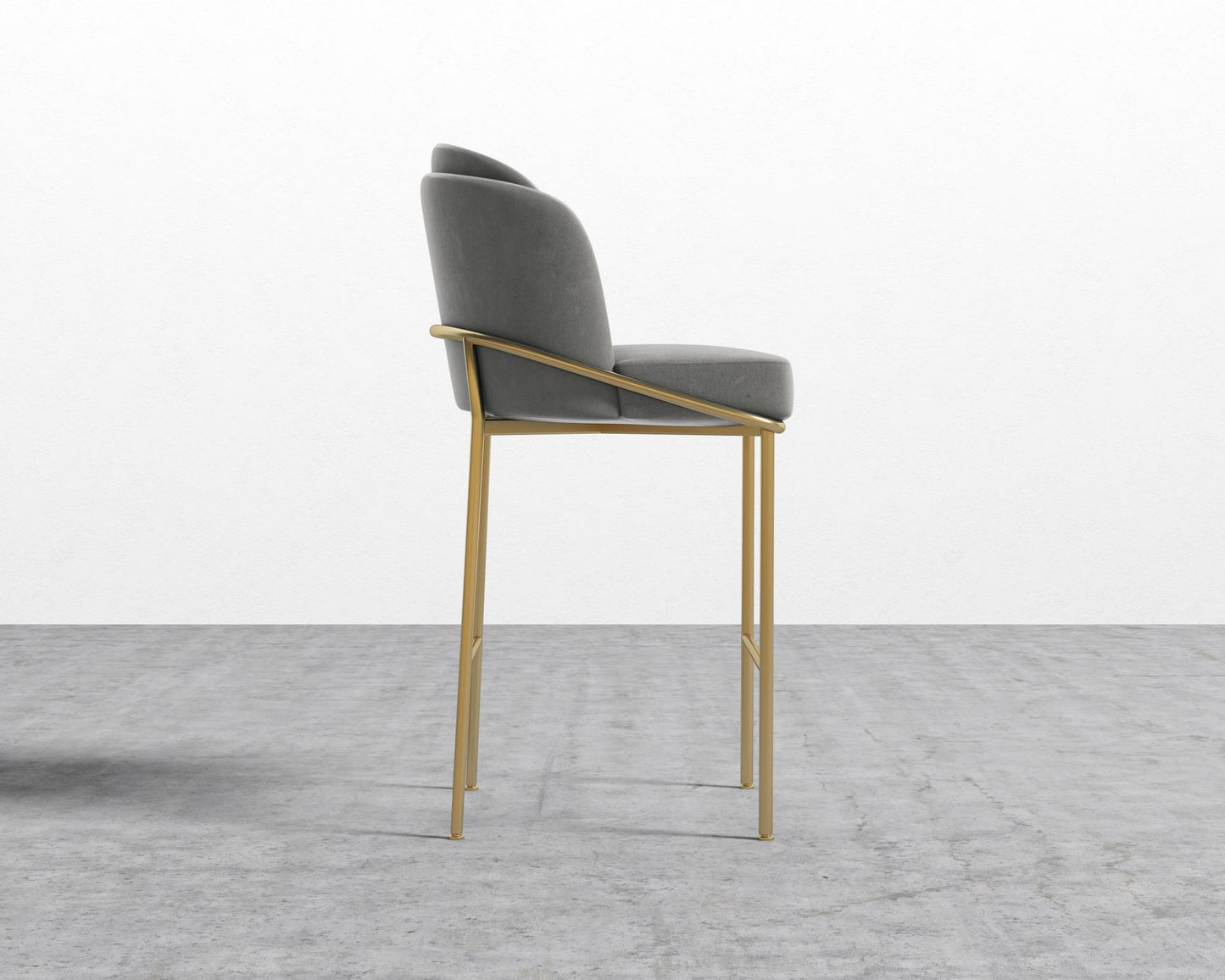 Angelo Bar Stool - Venice Suede - Strato - Gold Frame