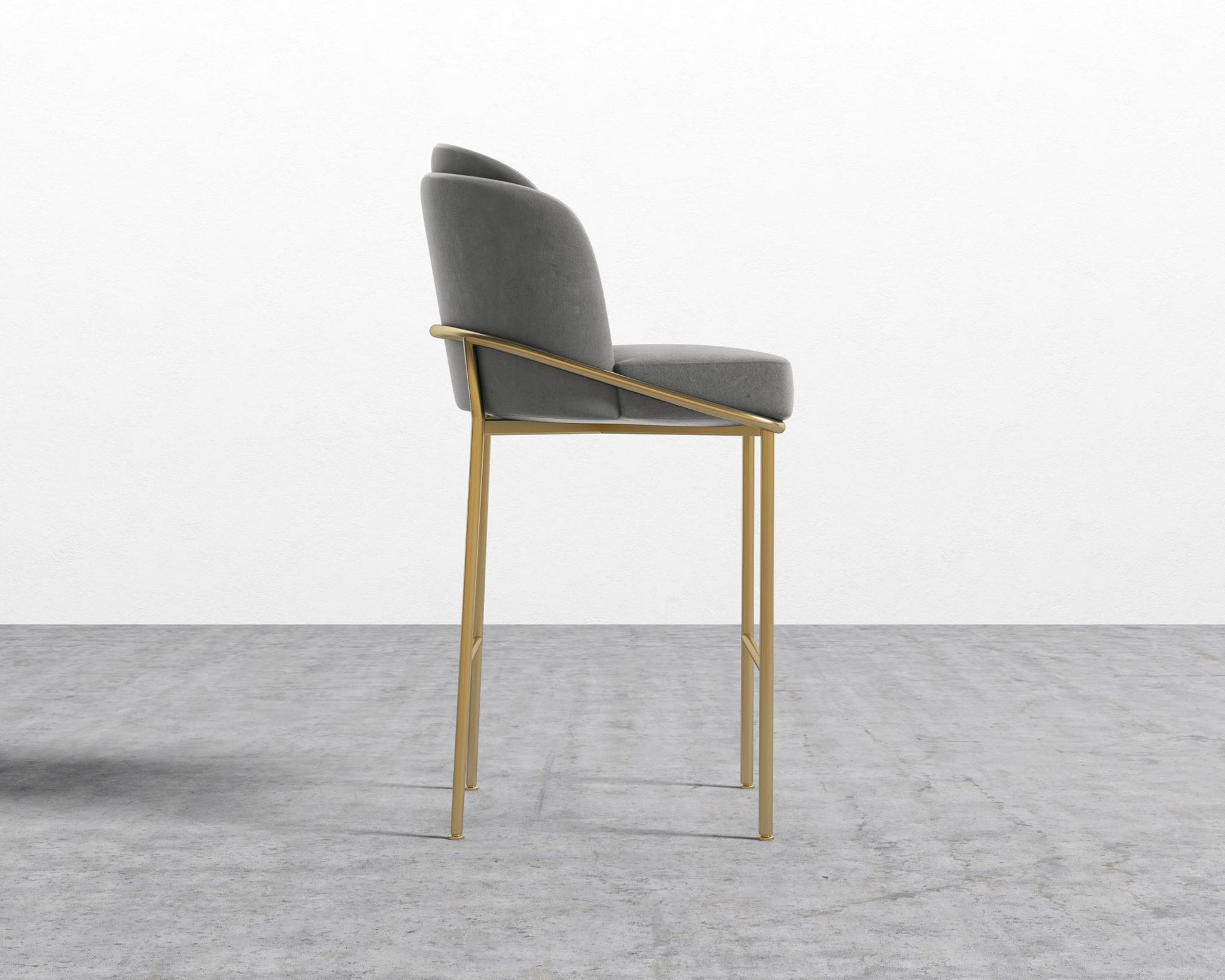 Angelo Bar Stool - Venice Suede - Strato - Gold Frame
