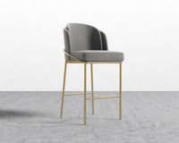 Angelo Bar Stool - Venice Suede - Strato - Gold Frame